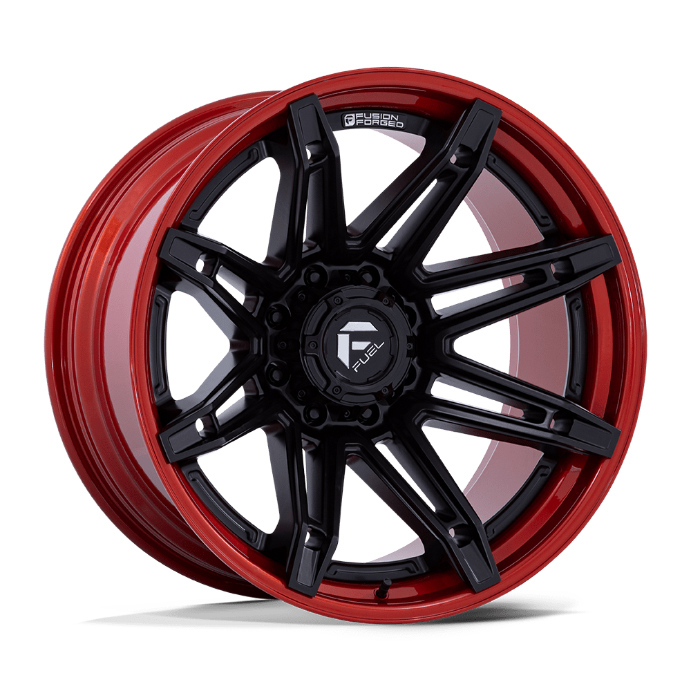 Fuel Wheels | BRAWL | MATTE BLACK W/ CANDY RED LIP