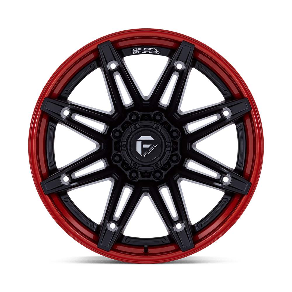 Fuel Wheels | BRAWL | MATTE BLACK W/ CANDY RED LIP