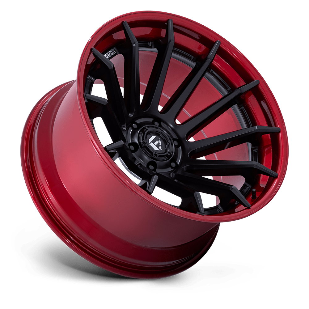 Fuel Wheels | BURN | MATTE BLACK W/ CANDY RED LIP