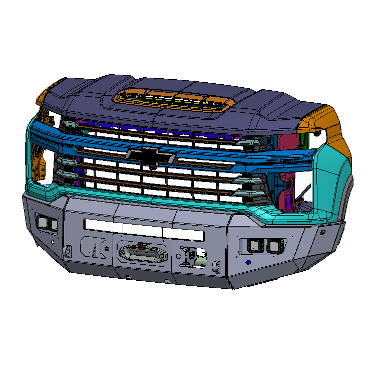 2020-2023 CHEVY SILVERADO 2500/3500 ATTITUDE SERIES FRONT WINCH BUMPER Front View