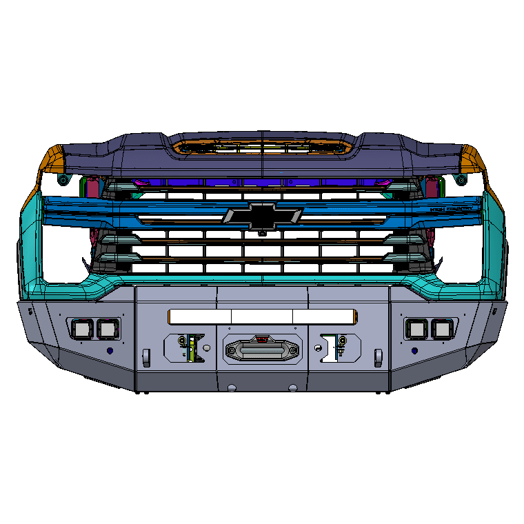 2020-2023 CHEVY SILVERADO 2500/3500 ATTITUDE SERIES FRONT WINCH BUMPER Front View