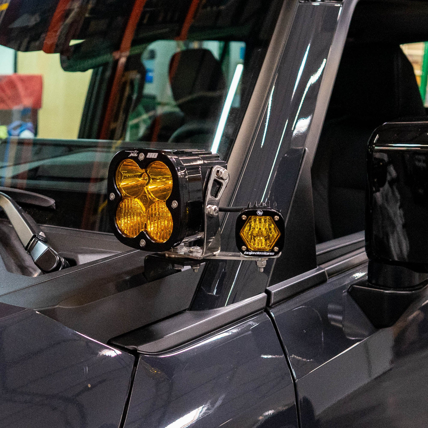 SDHQ Built '24-25 LC250 A-Pillar Light Mounts installed 