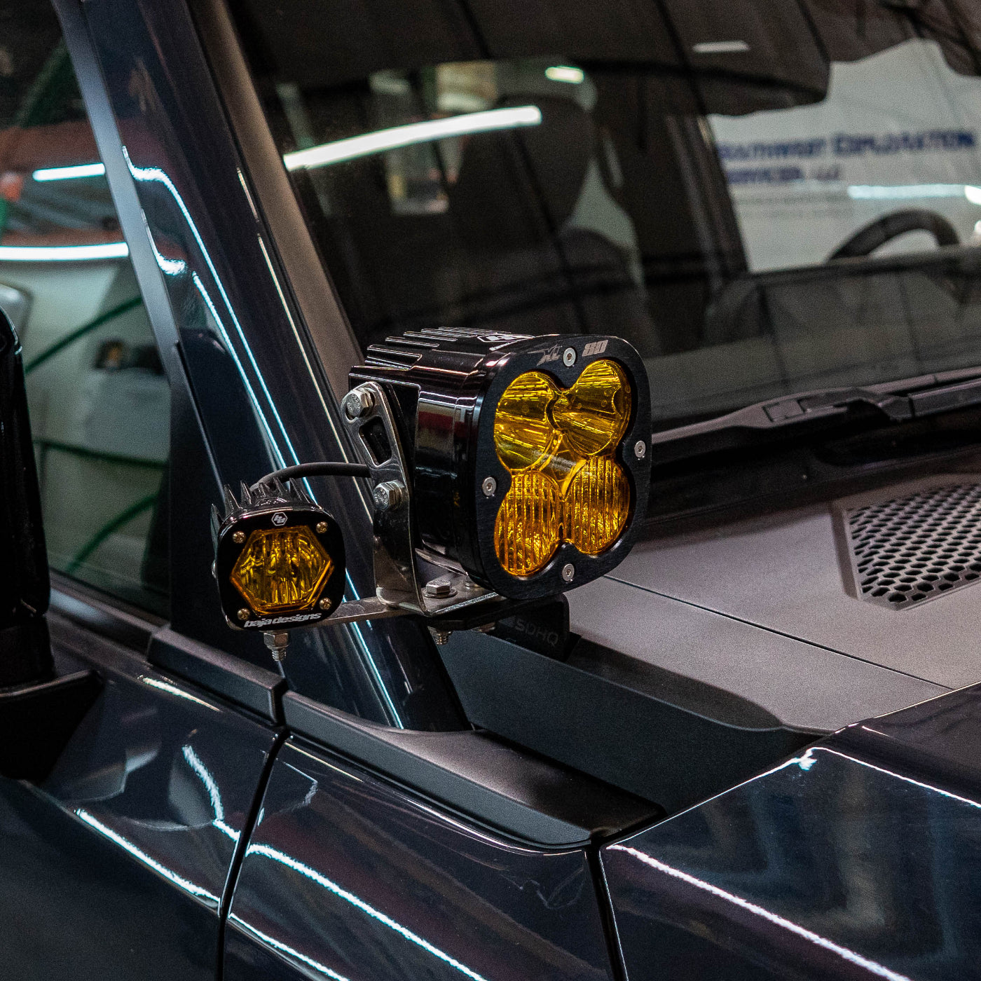 SDHQ Built '24-25 LC250 A-Pillar Light Mounts installed 