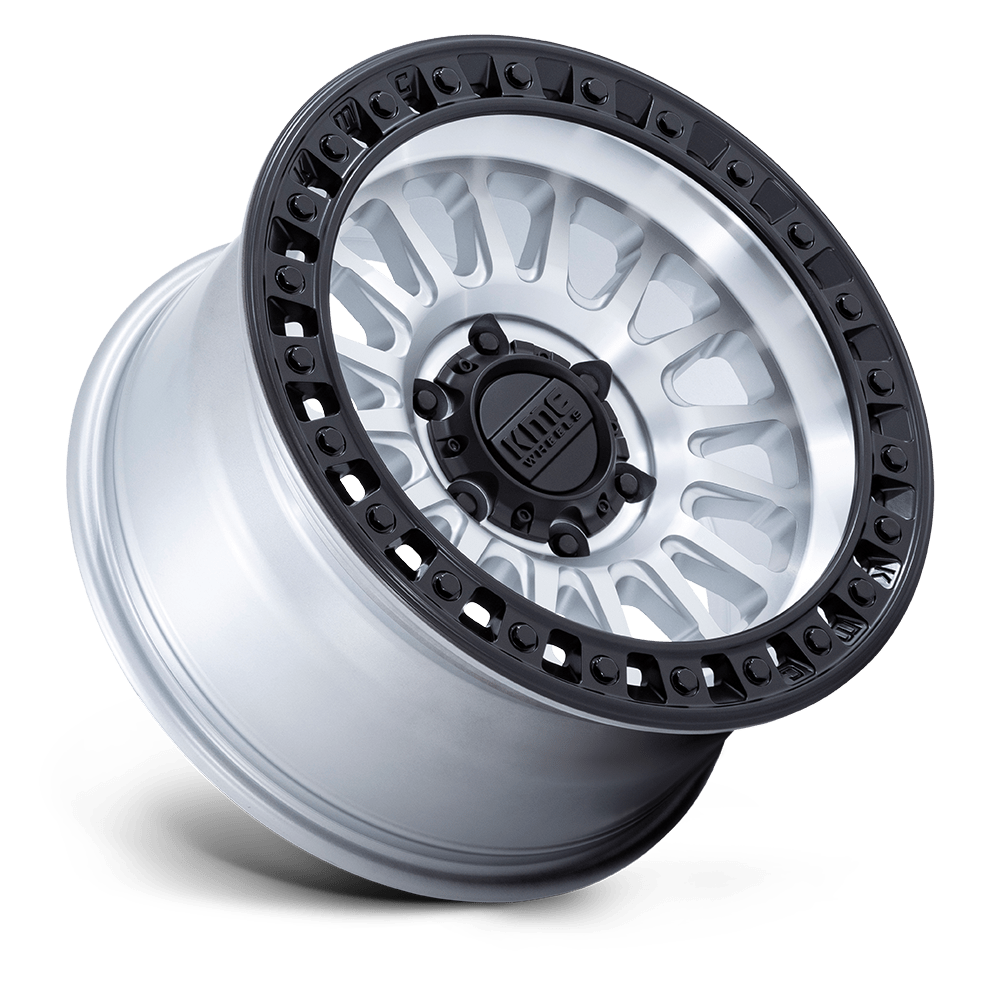 KMC WHEELS | IMS GLOSS SILVER W/MACHINED FACE | MACHINED W/MATTE BLACK LIP