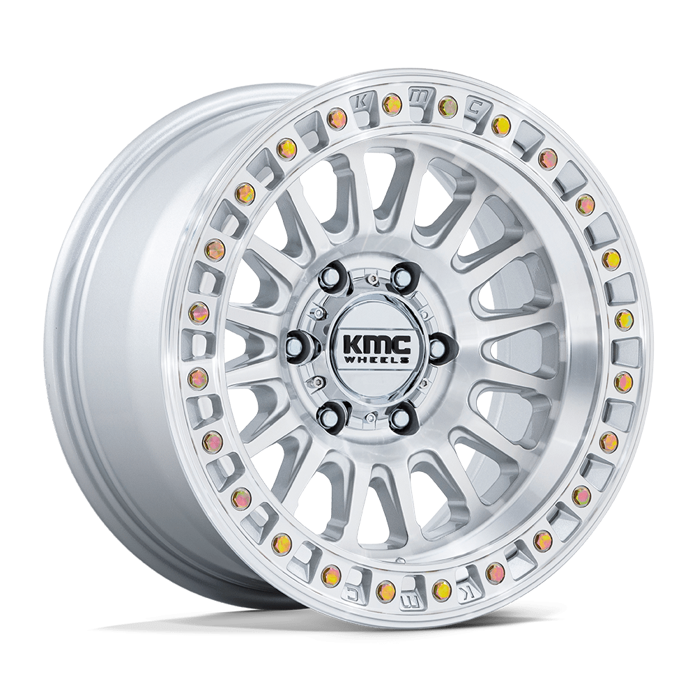 KMC WHEELS | IMS GLOSS SILVER W/MACHINED FACE | MACHINED W/MATTE BLACK LIP