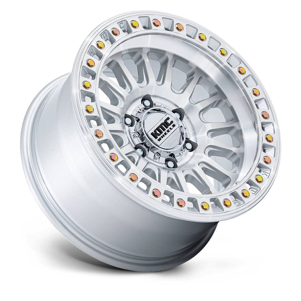 KMC WHEELS | IMS GLOSS SILVER W/MACHINED FACE | MACHINED W/MATTE BLACK LIP