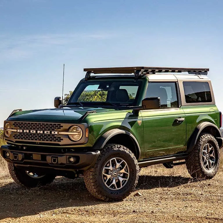 '22+ Bronco 2-Door Slimline II Roof Rack Display on Vehicle 