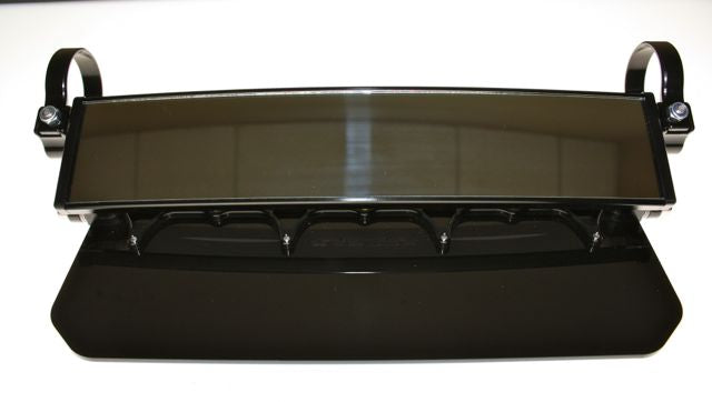 12″ Wide Panoramic Rearview Mirror with Folding Sun Visor – Solid Black Shield