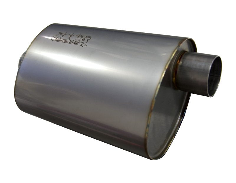 2-1/2" Oval Center/Offset Muffler 12" Long Body. Stainless Steel.