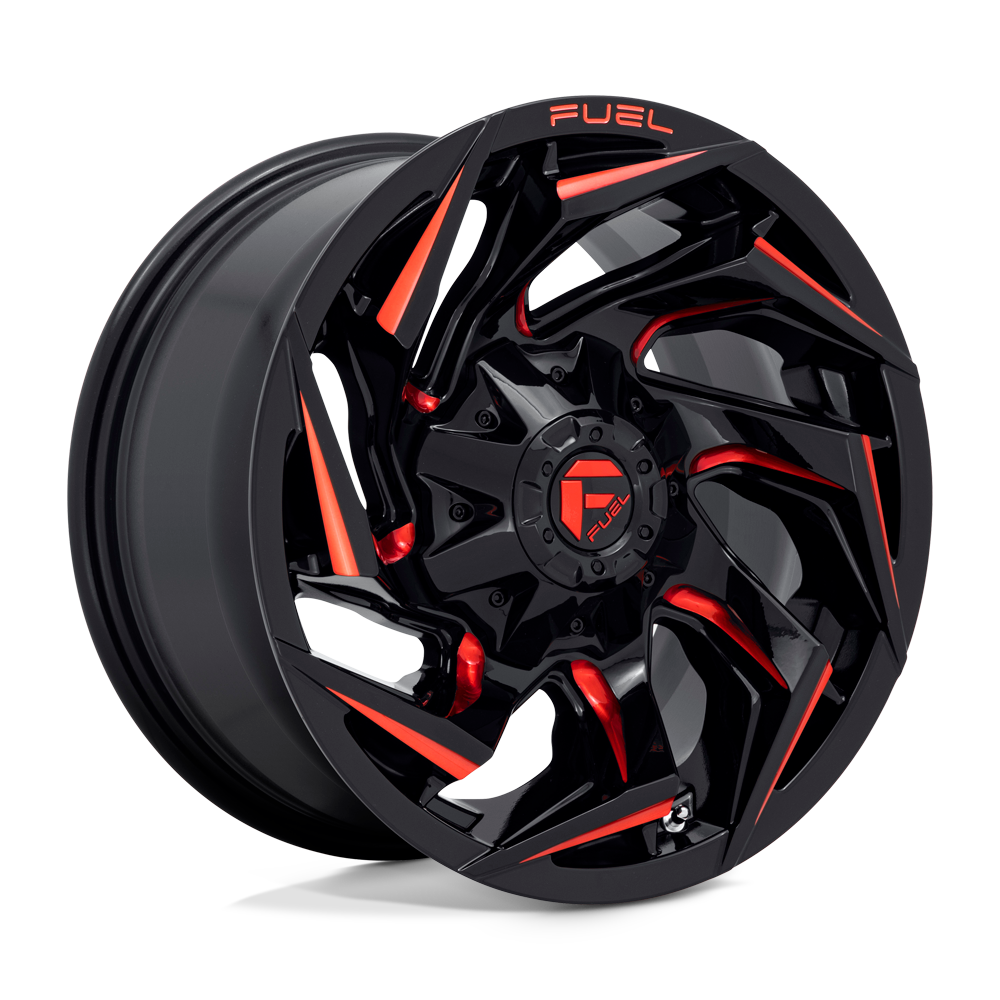 Fuel Wheels | REACTION | GLOSS BLACK MILLED W/ RED TINT