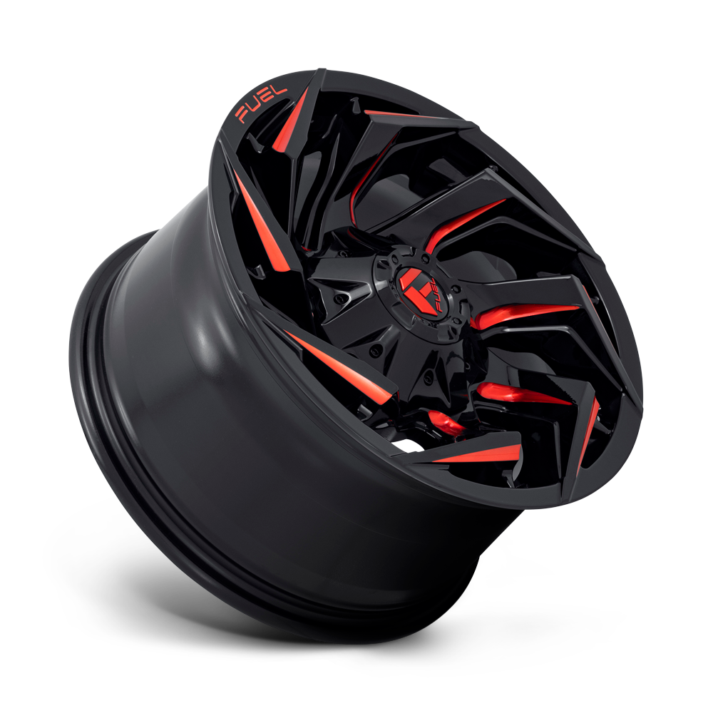 Fuel Wheels | REACTION | GLOSS BLACK MILLED W/ RED TINT
