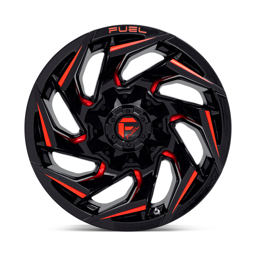 Fuel Wheels | REACTION | GLOSS BLACK MILLED W/ RED TINT