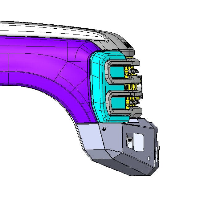 2023+ FORD SUPERDUTY F250/F350 ATTITUDE SERIES FRONT WINCH BUMPER Front View