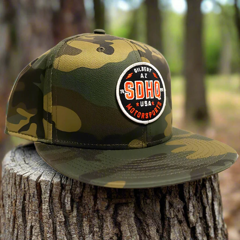 SDHQ Motorsports Camo Snapback Hat