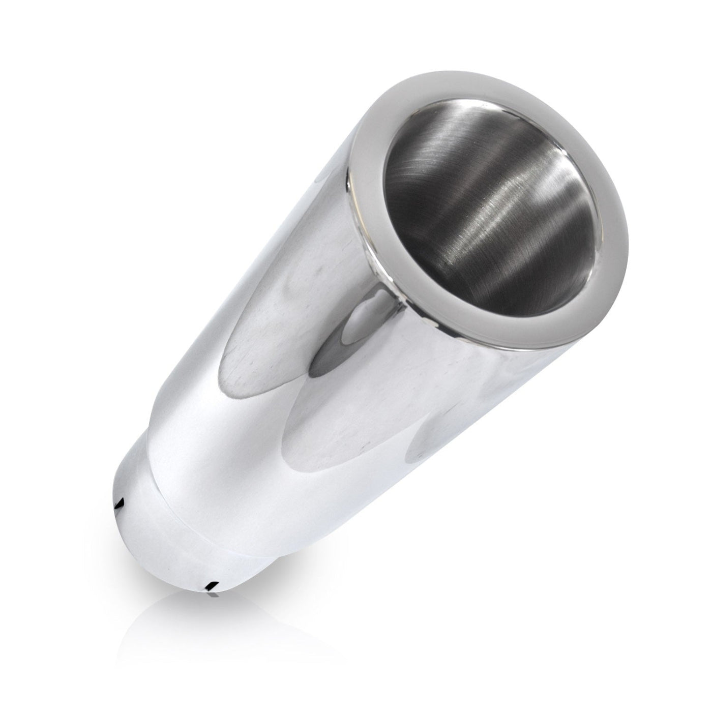 Straight-Cut Double-Wall Style Polished Exhaust Tip 304 Stainless Steel Front View