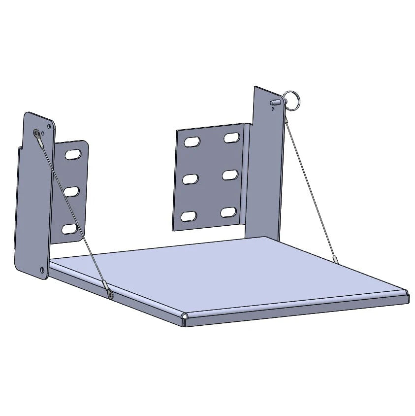 SWING OUT BUMPER FOLDING TABLE Front View
