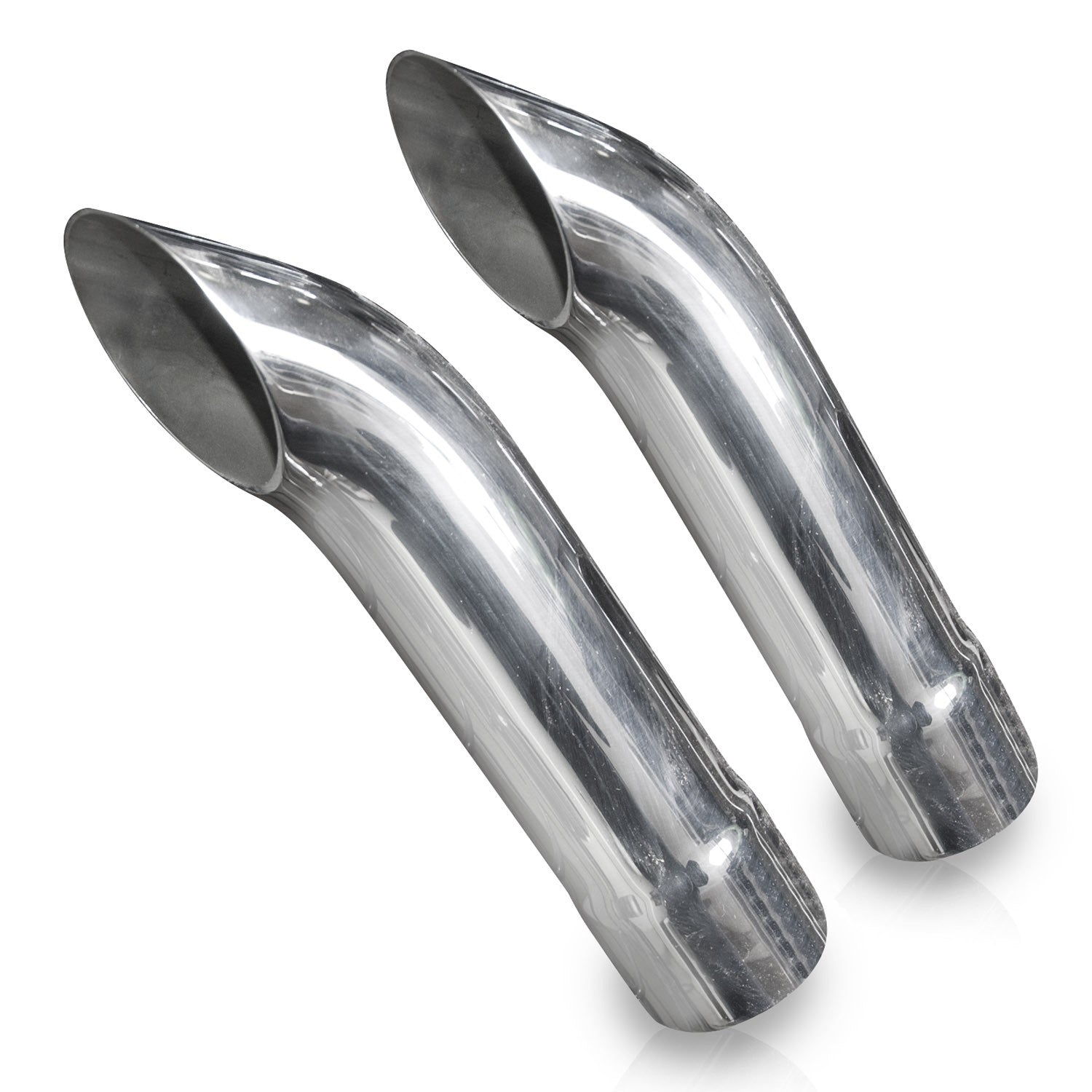Turn-Down Style Polished Exhaust Tips 304 Stainless Steel