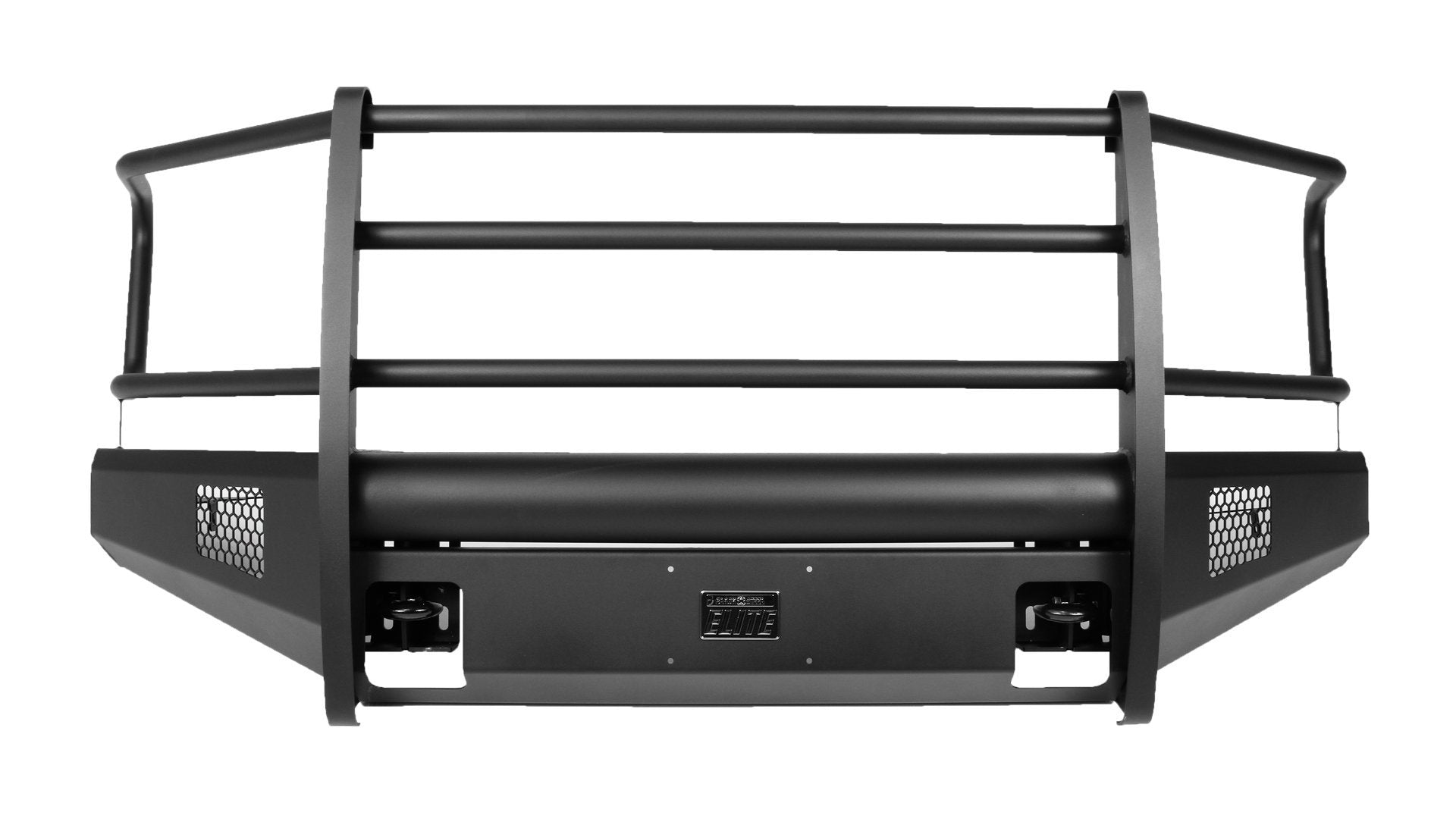 03-19 Chevy 2500/3500HD Black Steel Elite Series Front Bumper (Classic Body Style) full Grill Guard Fab Fours display