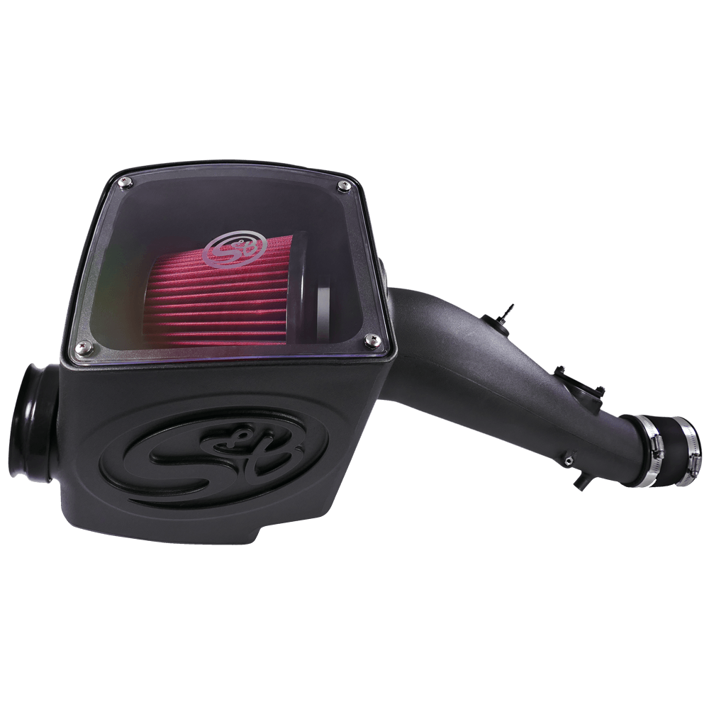 '05-11 Toyota Tacoma 4.0L Cold Air Intake Cotton Cleanable S&B Filters (top view)