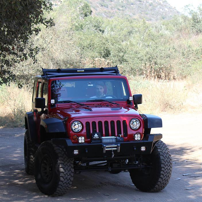 '07-17 Jeep JK A-Pillar Mount Kit Lighting Baja Designs display on Vehicle 