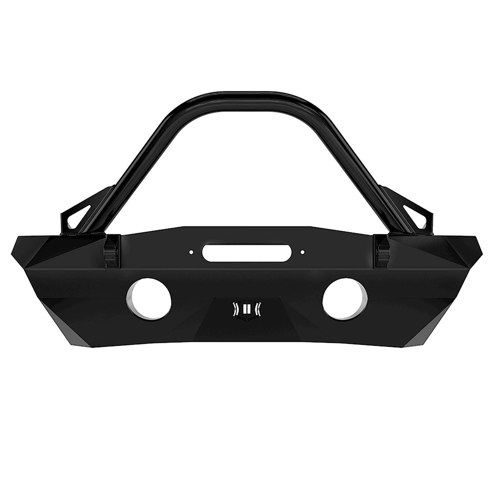 '07-18 Jeep JK Pro Series Winch Mount Front Bumper W/ Bar & Tabs Impact Series Off-Road Armor (front view)