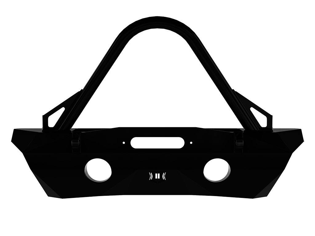 07-18 Jeep JK Pro Series Winch Mount Front Bumper W/ Stinger & Tabs Impact Series Off-Road Armor (front view)