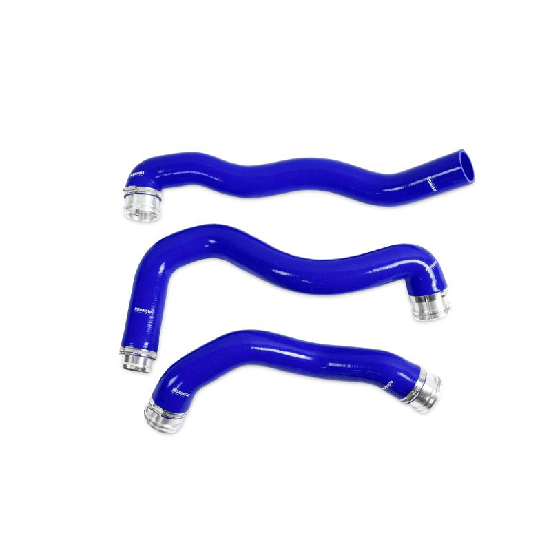 08-10 Ford 6.4L Powerstroke Silicone Coolant Hose Kit Performance Products Mishimoto Blue display