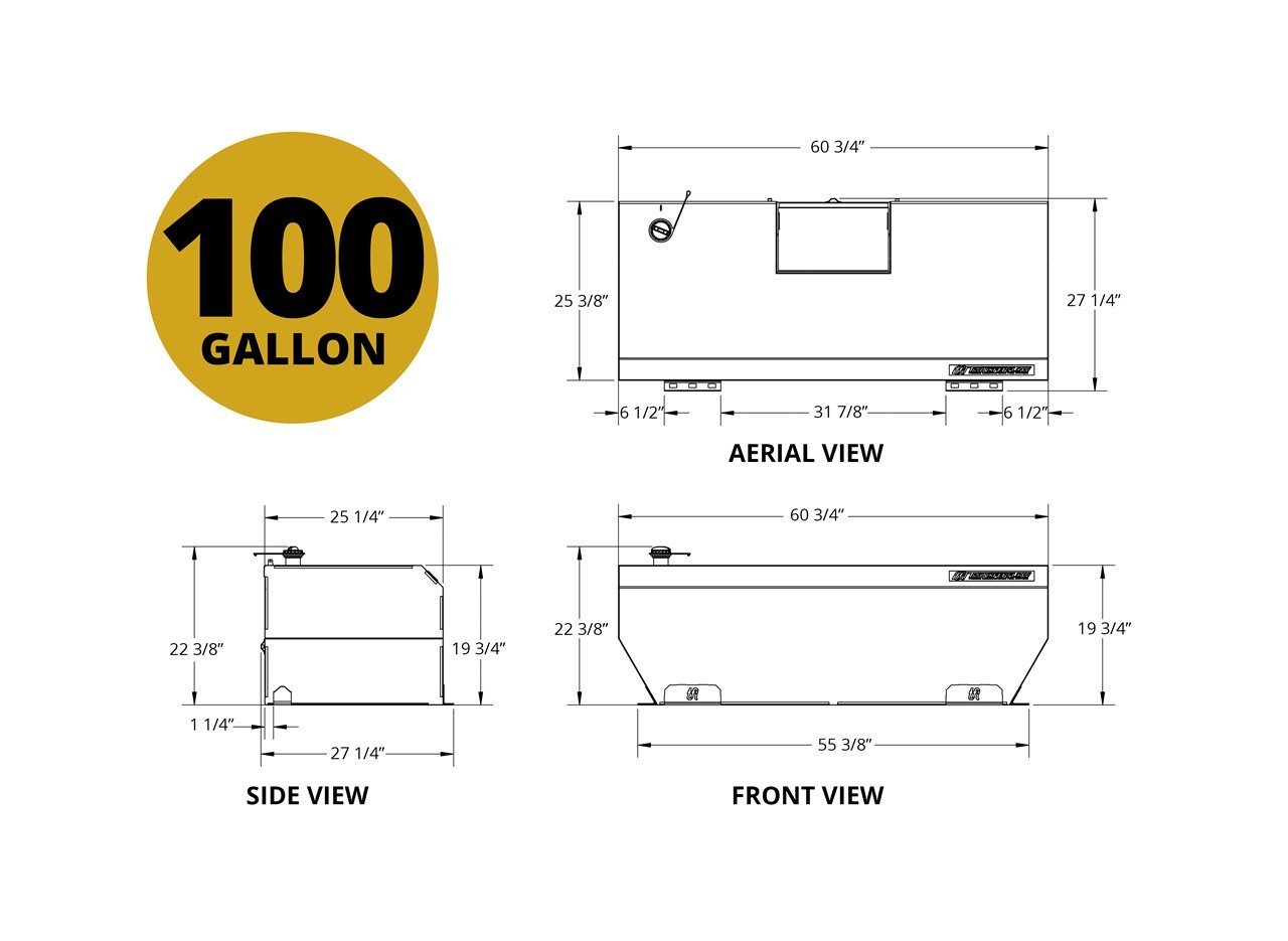 100 Gallon In-Bed Auxiliary Fuel Tank System design