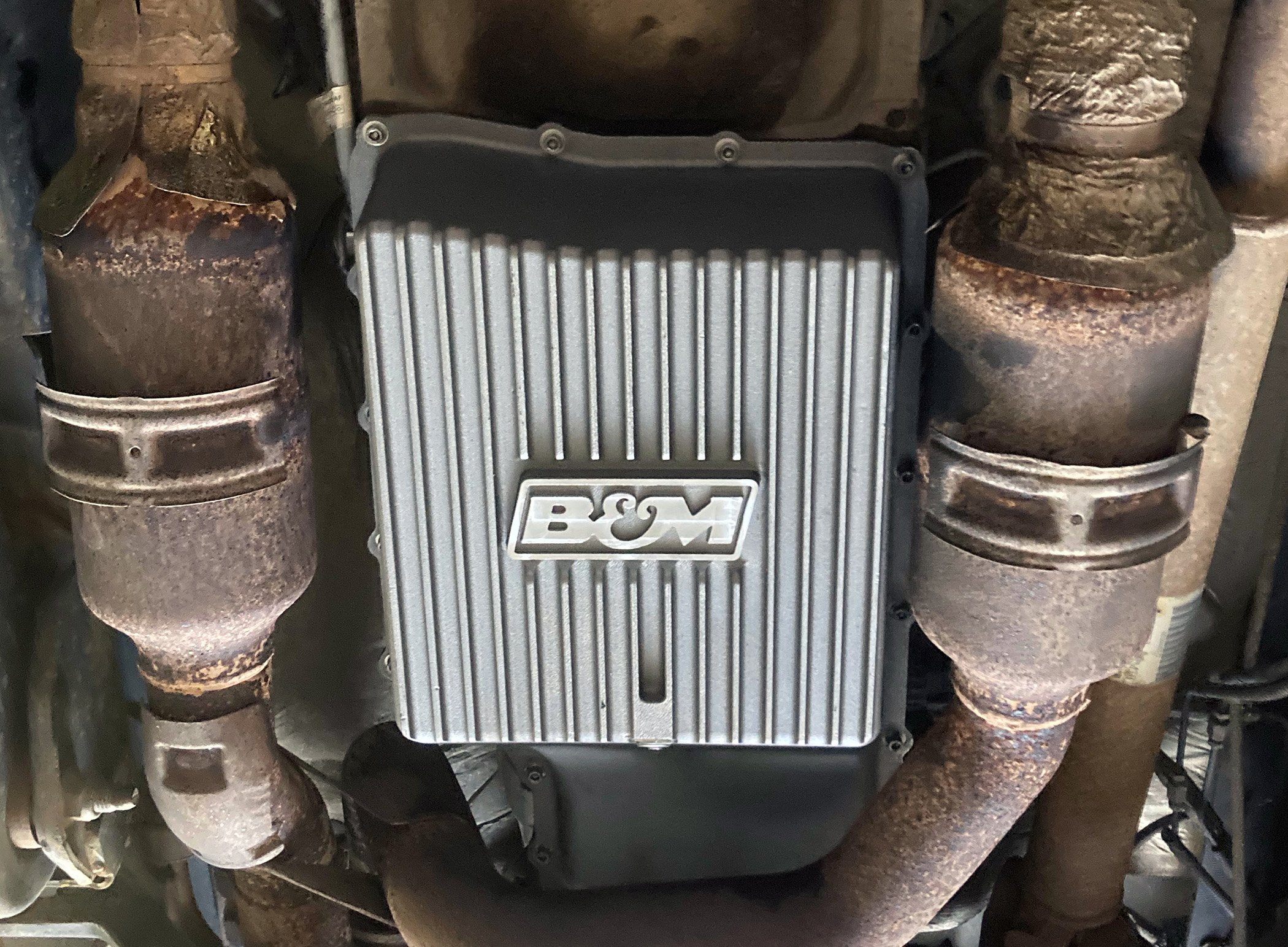 '11-21 Ford F250/F350 B&M HI-TEK Deep Transmission Pan Natural Drivetrain B&M display