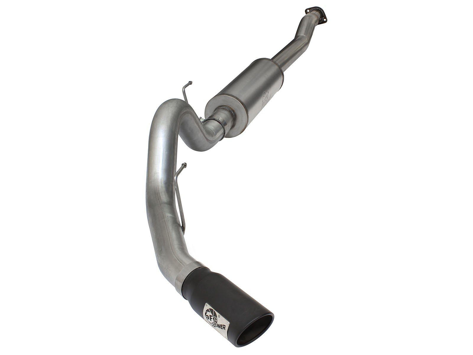 11-14 Ford F150 ATLAS Series 4" 409 Stainless Steel Cat Back Exhaust System AFE Power V6-3.5L EcoBoost w/Black Exhaust Tip display