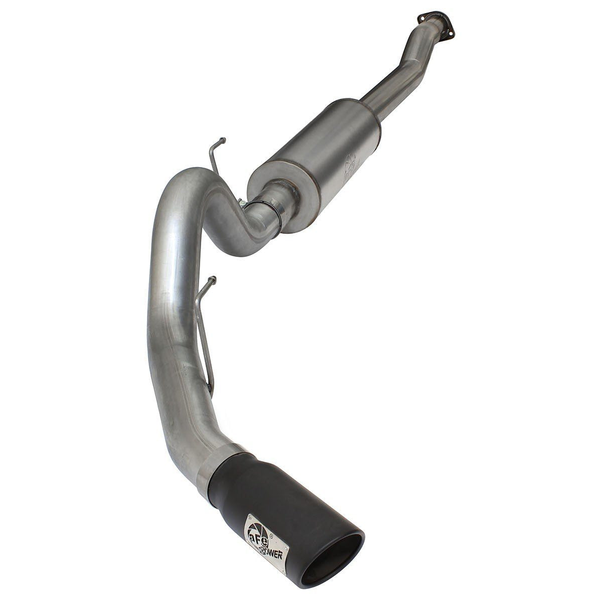 11-14 Ford F150 ATLAS Series 4" 409 Stainless Steel Cat Back Exhaust System AFE Power V6-3.5L EcoBoost w/Black Exhaust Tip display
