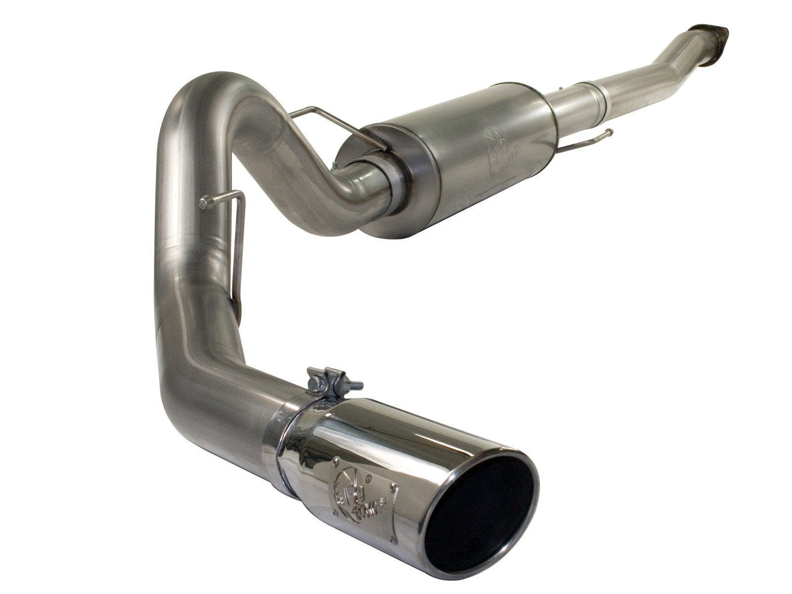 11-14 Ford F150 MACH Force Stainless Steel Cat Back Exhaust System AFE Power V6-3.5L EcoBoost w/polished Exhaust Tip display