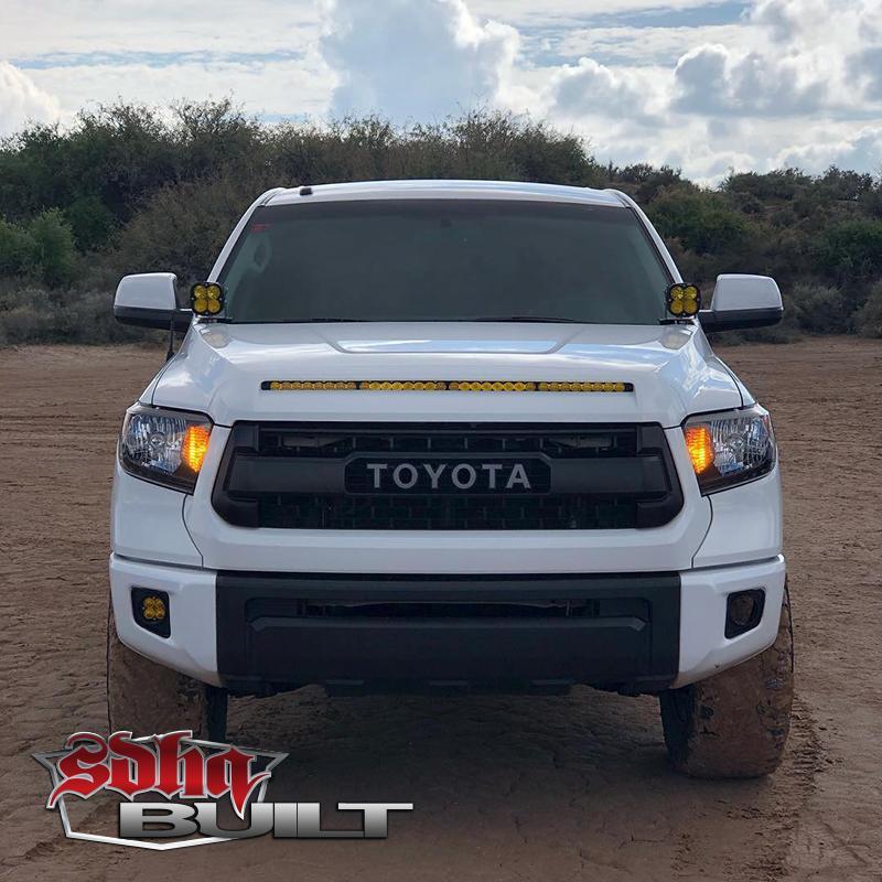 14 21 TOYOTA TUNDRA SDHQ BUILT HOOD SCOOP LED LIGHT BAR MOUNT