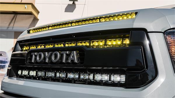 '14-21 Toyota Tundra SDHQ Built Hood Scoop LED Light Bar Mount Lighting SDHQ Off Road 