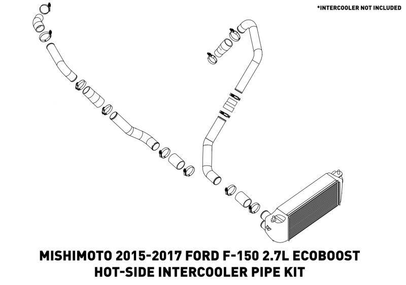 15-17 Ford F150 2.7L Ecoboost Hot-Side Intercooler Pipes Performance Products Mishimoto design