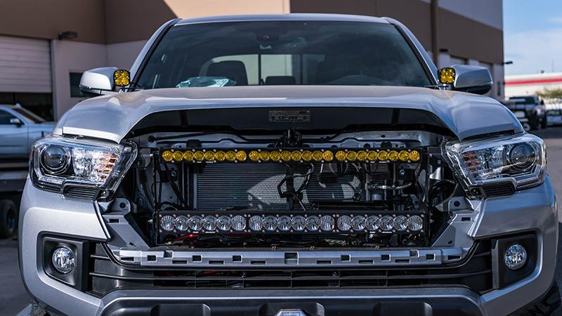 16 Current Toyota Tacoma SDHQ Built Behind the Grille Light Bar Mount