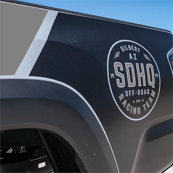 '16-Current Toyota Tacoma SDHQ Pro Bedside Decal Kit Sticker SDHQ Off Road Gray 