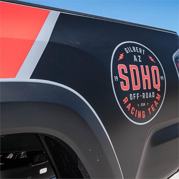 '16-Current Toyota Tacoma SDHQ Pro Bedside Decal Kit Sticker SDHQ Off Road Red 