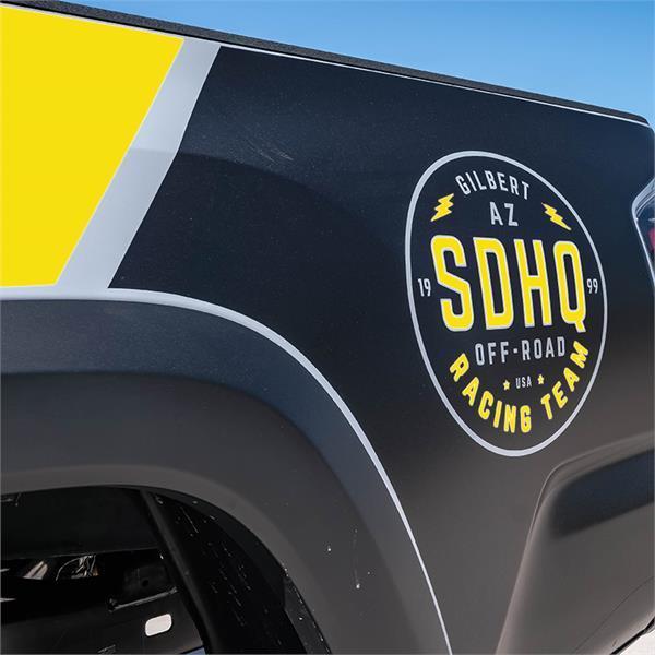 '16-Current Toyota Tacoma SDHQ Pro Bedside Decal Kit Sticker SDHQ Off Road Yellow 