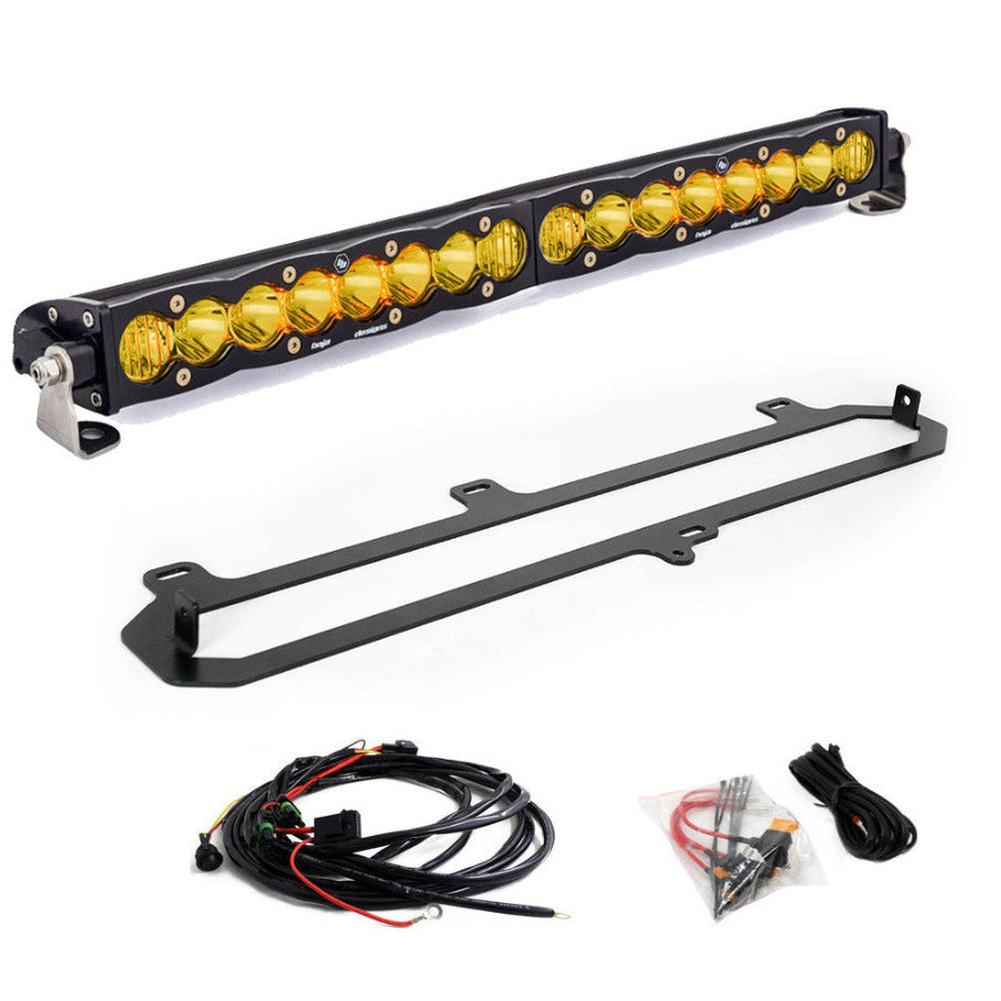 '22-23 Toyota Tundra TRD Grille Baja Designs 20" S8 OEM Replacement LED Light Bar Kit Display of Included Parts 