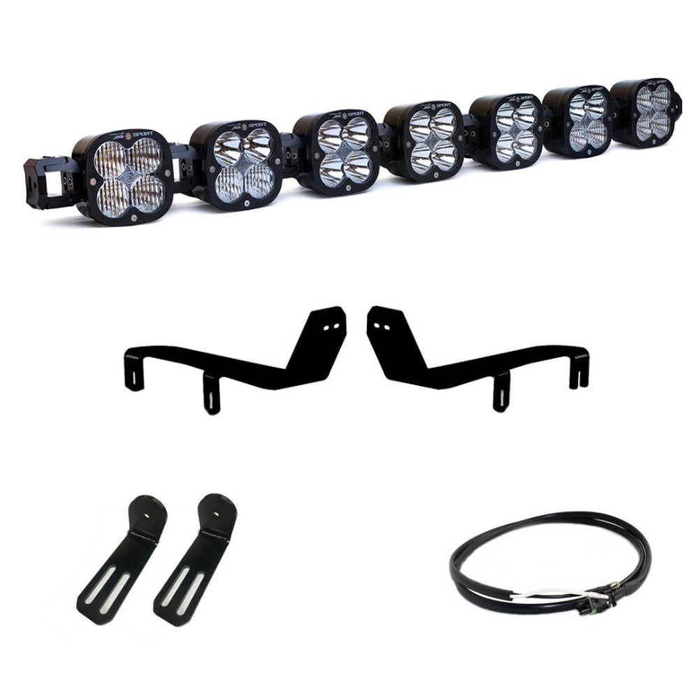 '17-19 Ford F250/350 7 XL Linkable LED Light Kit Lighting Baja Designs Display of Included Parts 