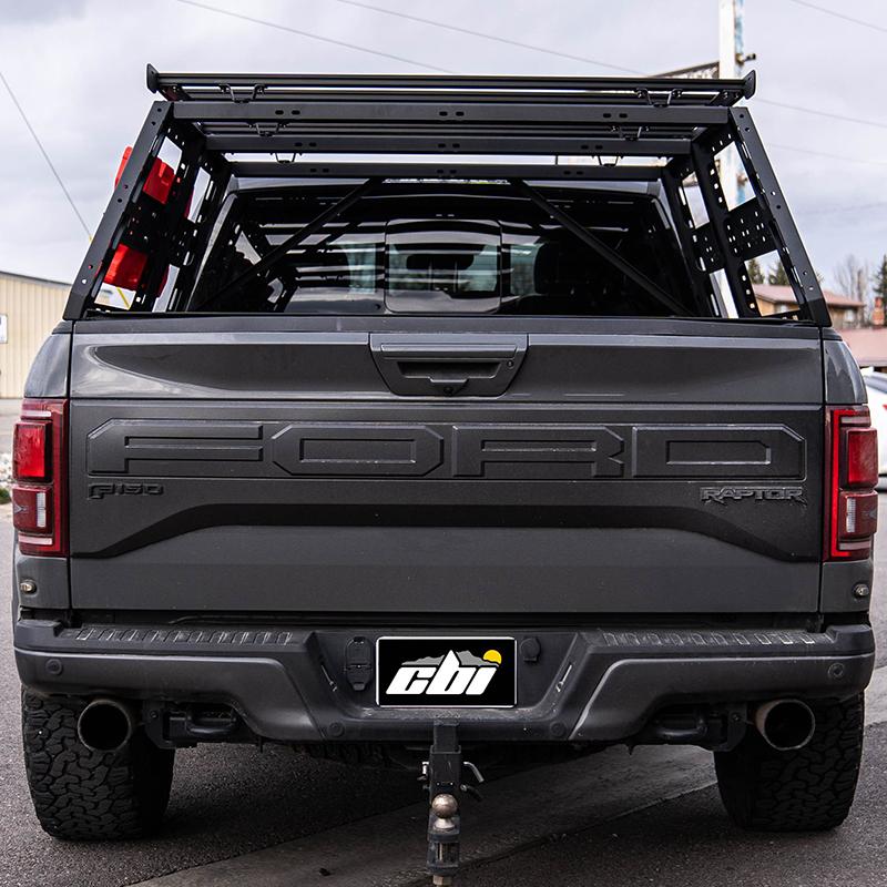 '17-22 Ford Raptor Cab Height Bed Rack CBI Off Road (back view)