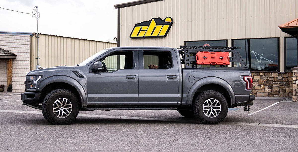 '17-22 Ford Raptor Cab Height Bed Rack CBI Off Road (side view)