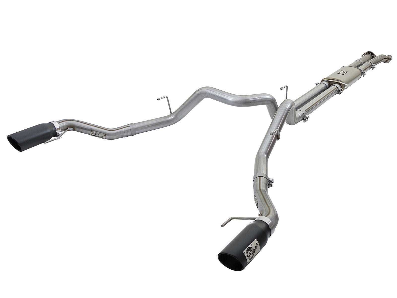 17-20 Ford Raptor MACH Force Stainless Steel Cat Back Exhaust System AFE w/Power Black Exhaust Tip display