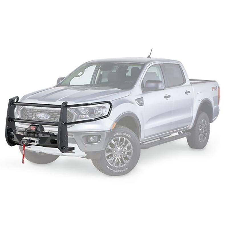 '19-20 Ford Ranger Trans4mer Winch Mount and Full Grille Guard Warn Industries display