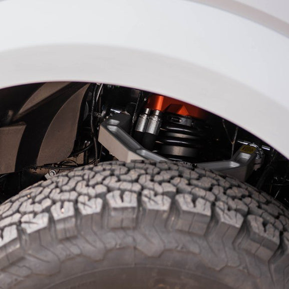 '19-20 Ford Raptor Fox Factory Race Series 3.0 Live Valve Internal Bypass Coilovers & PB Rear Shock Package Display on Vehicle 