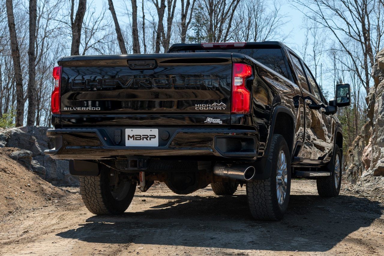 '20-23 Chevy/GMC 6.6L Duramax AL 4" Single Side Filter Back Exhaust MBRP display