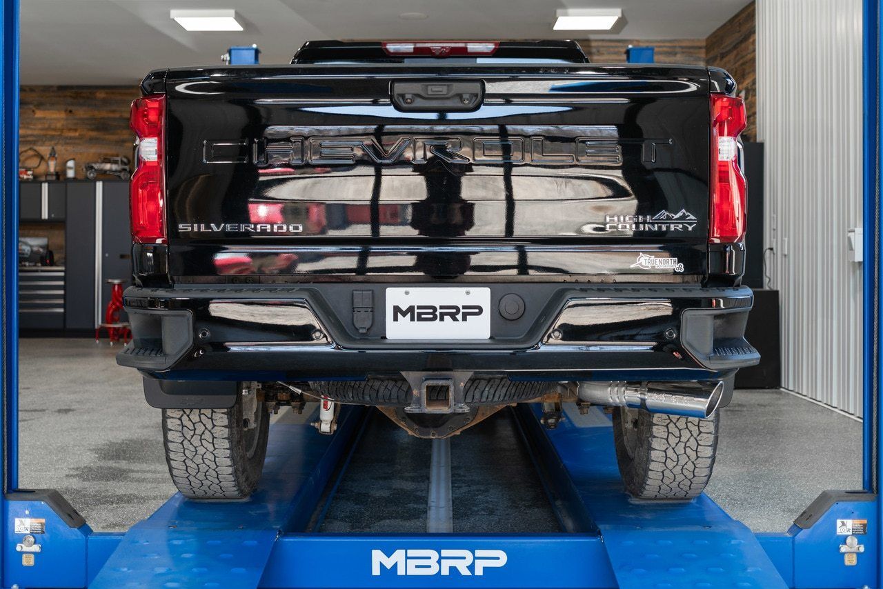 '20-23 Chevy/GMC 6.6L Duramax AL 4" Single Side Filter Back Exhaust MBRP display