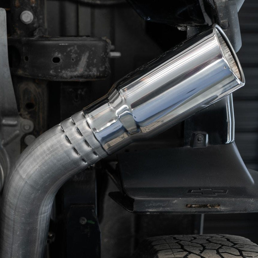 '20-23 Chevy/GMC 6.6L Duramax AL 4" Single Side Filter Back Exhaust MBRP display