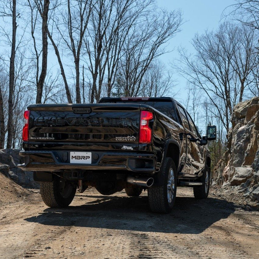 '20-23 Chevy/GMC 6.6L Duramax AL 4" Single Side Filter Back Exhaust MBRP display